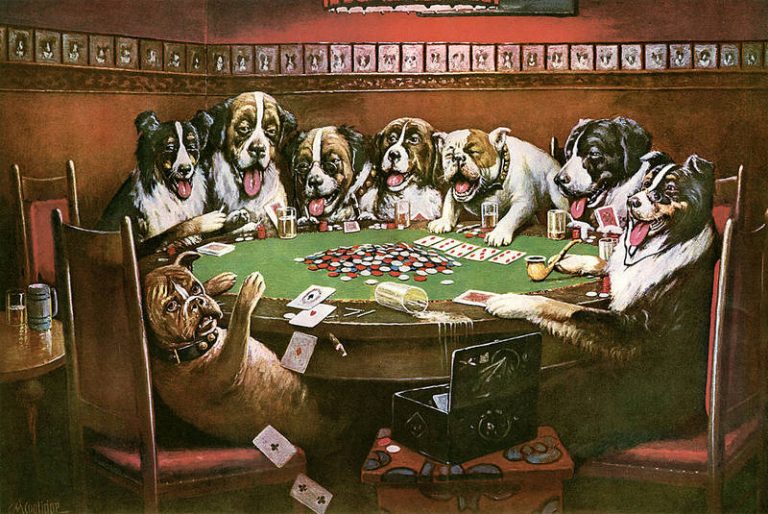 Top 8 Famous Paintings Of Dogs   Dogs Playing Cards 768x514 